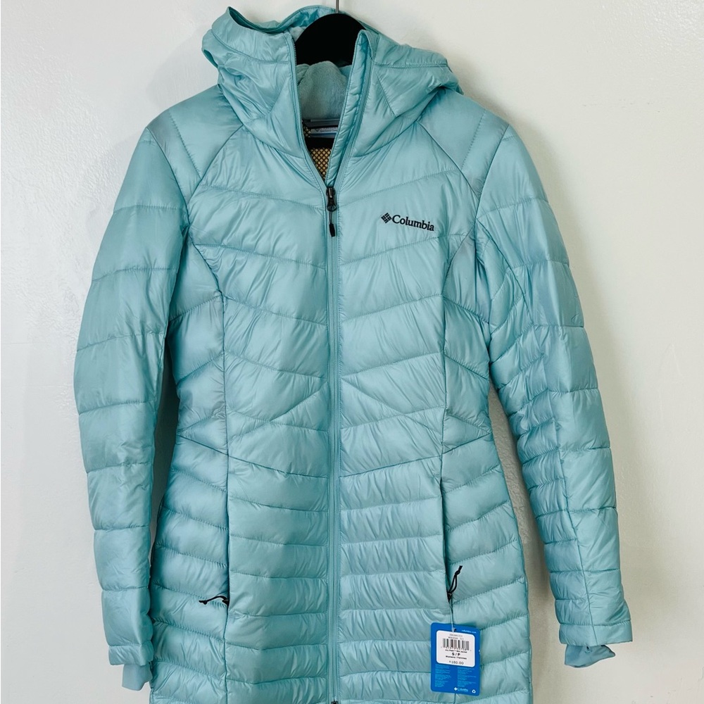 Columbia Women’s Joy Peak Omni-Heat Infinity Hooded Light Blue Mid Jacket Size S